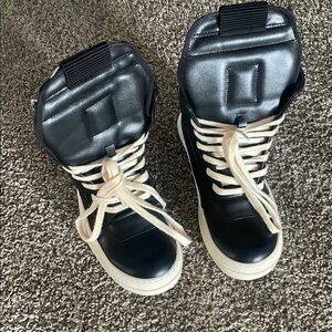 Stylish Black and White High-Top Sneakers